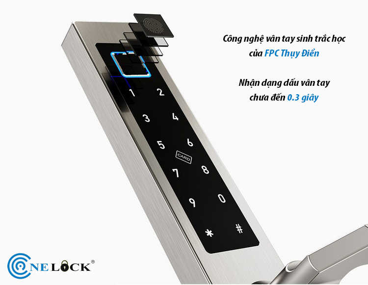 Onelock XF007 tích hợp là vân tay sinh trắc học của FPC Thụy Điển